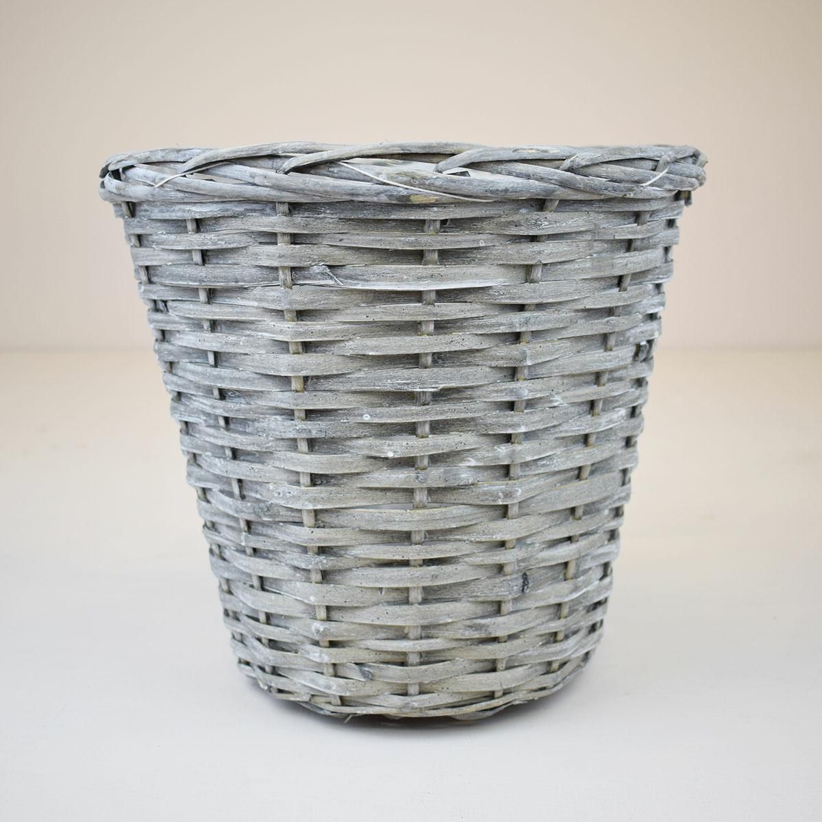 CESTO VIMINI BORDATO TRECCIA D.29 H.26 CM GRIGIO CESTO VIMINI BORDATO TRECCIA D.29 H.26 CM GRIGIO