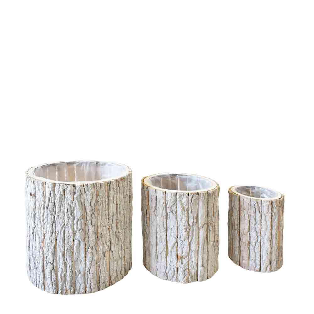 SET 3 VASI LEGNO/CORTECCIA 40X45-32X40-23X35 CM SET 3 VASI LEGNO/CORTECCIA 40X45-32X40-23X35 CM