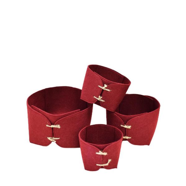 SET 4 CESTI FELTRO D.18-22-27-32 CM H.12-14-16-18 CM BORDEAUX SET 4 CESTI FELTRO D.18-22-27-32 CM H.12-14-16-18 CM BORDEAUX