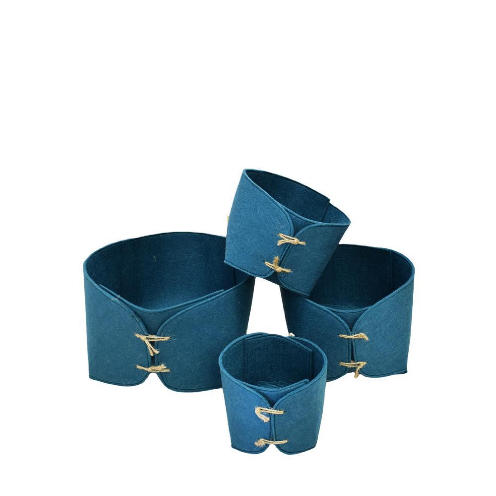 SET 4 CESTI FELTRO D.18-22-27-32 CM H.12-14-16-18 CM PETROLIO SET 4 CESTI FELTRO D.18-22-27-32 CM H.12-14-16-18 CM PETROLIO