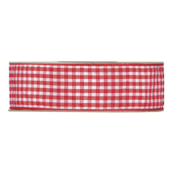 NASTRO VICHY 25MM 20MT ROSSO/BIANCO