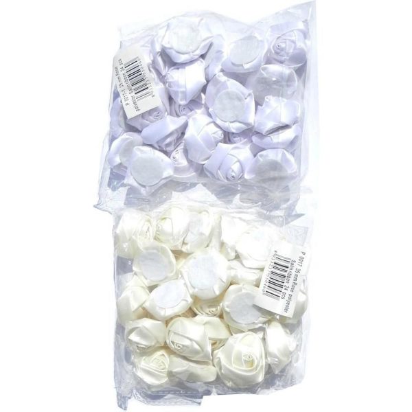 SET 24 ROSELLINE RASO GRANDI ASS.BIANCO/AVORIO