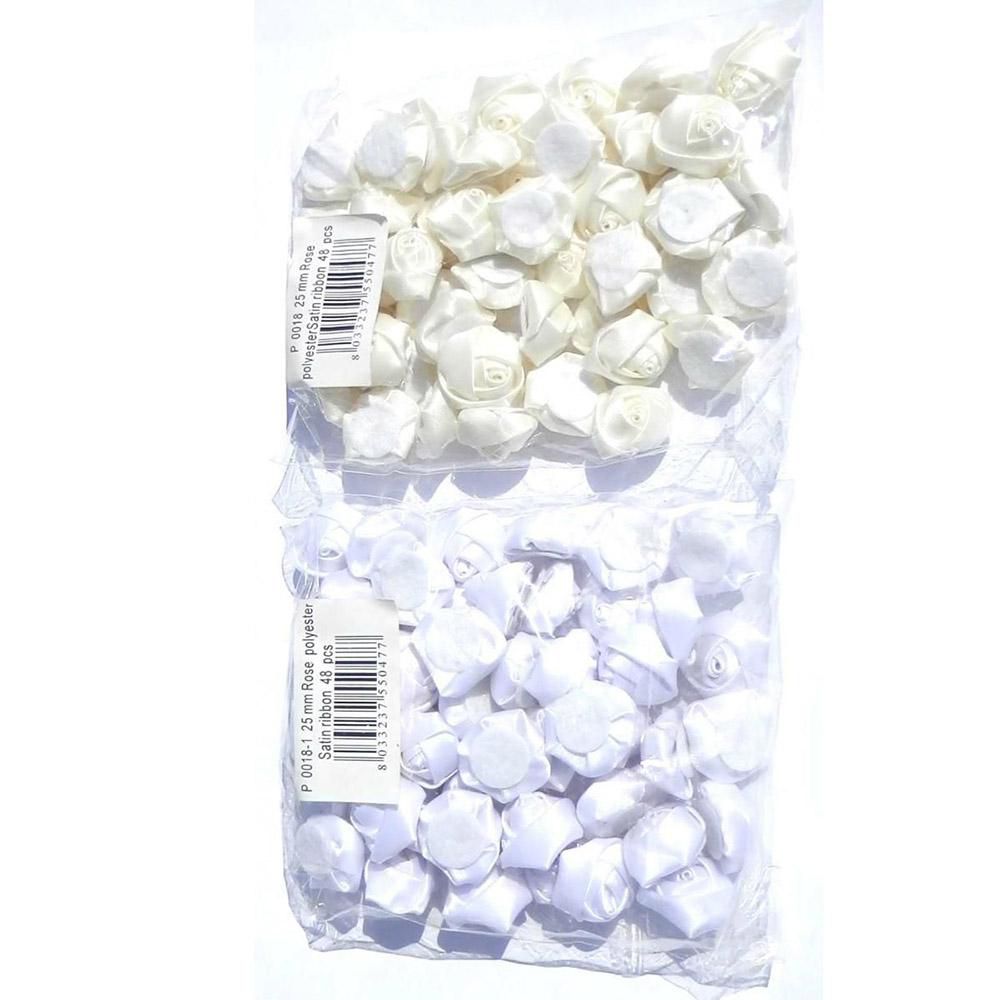 SET 48 ROSELLINE RASO PICC. ASS.BIANCO/AVORIO SET 48 ROSELLINE RASO PICC. ASS.BIANCO/AVORIO