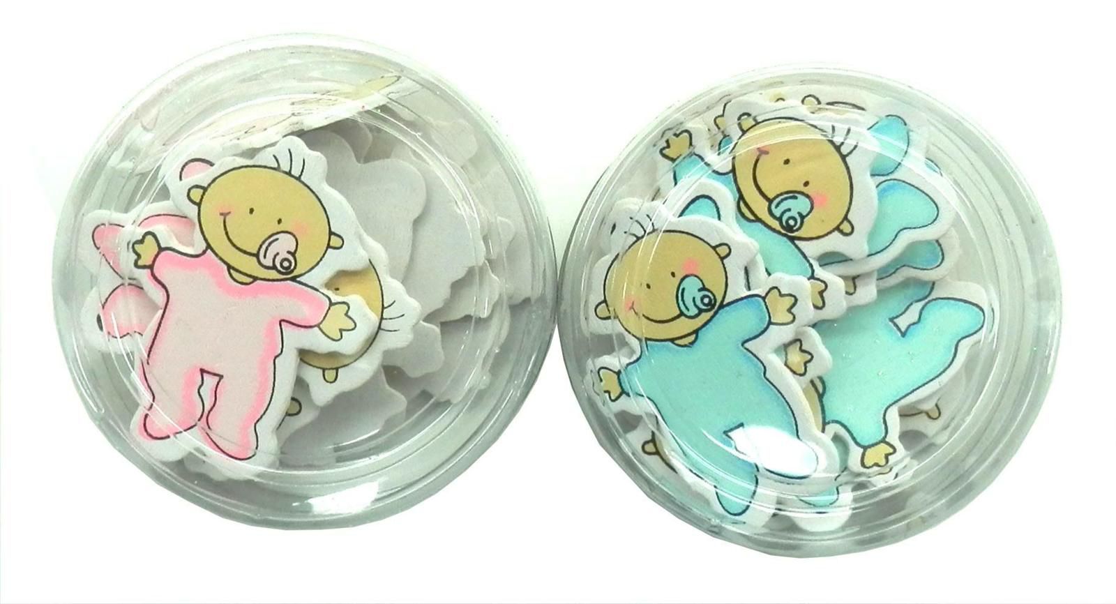 SET 12 STICKERS-BABY-NASCITA ASS.ROSA/AZZURRO