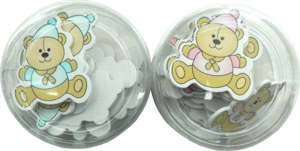 SET 12 STICKERS-ORSETTO-NASCITA ASS.ROSA/AZZURRO