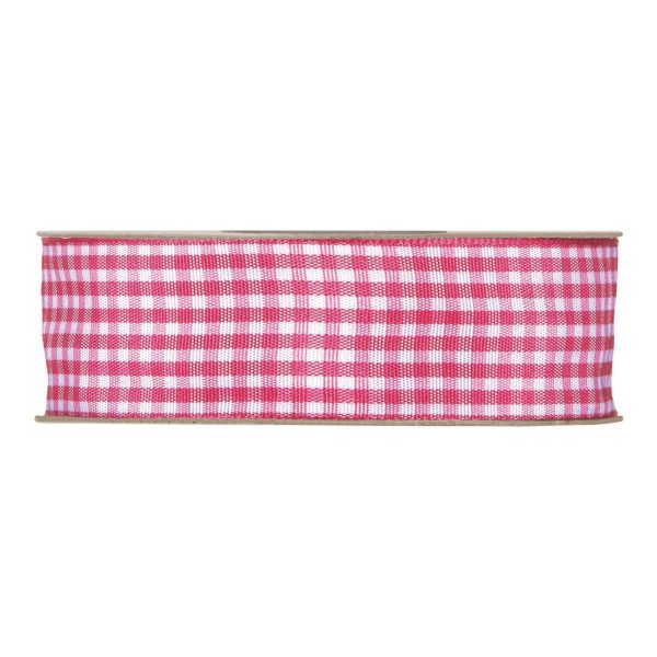 NASTRO VICHY 25MM 20MT FUXIA/BIANCO