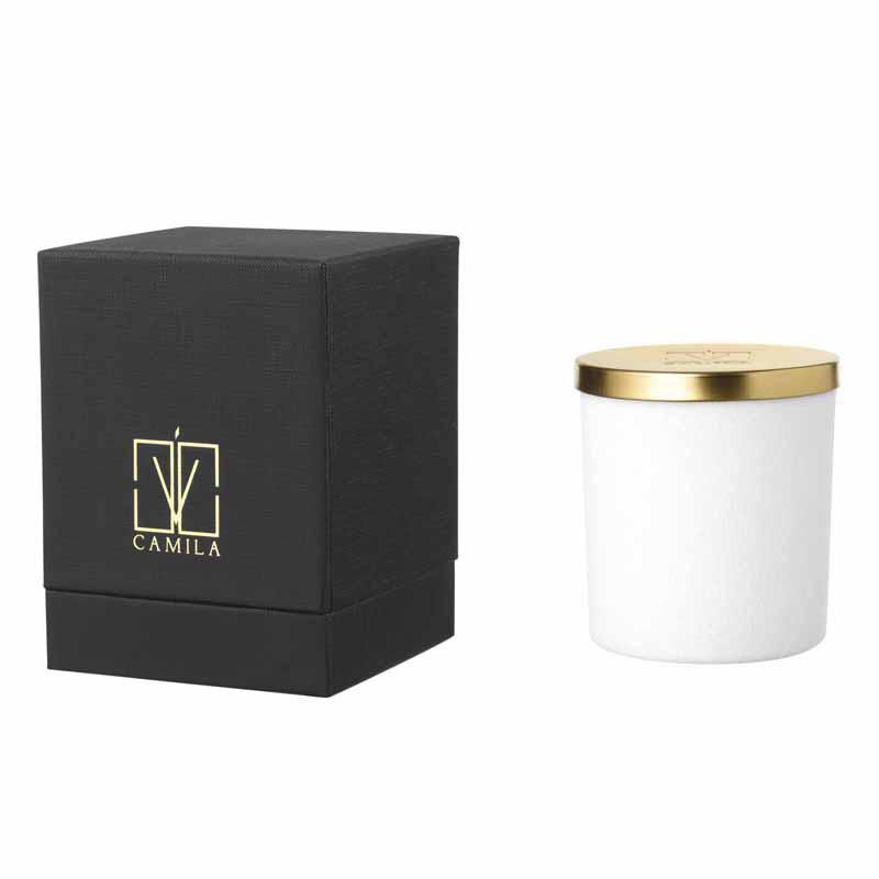 CANDELA PROFUMATA D.7,5H.8 CM GR.140 -ALOE VERA- BIANCO