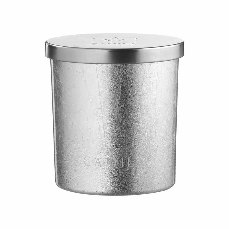 CANDELA PROFUMATA FICHI&MANDORLE D.7,5 H.8CM GR.140 ARGENTO