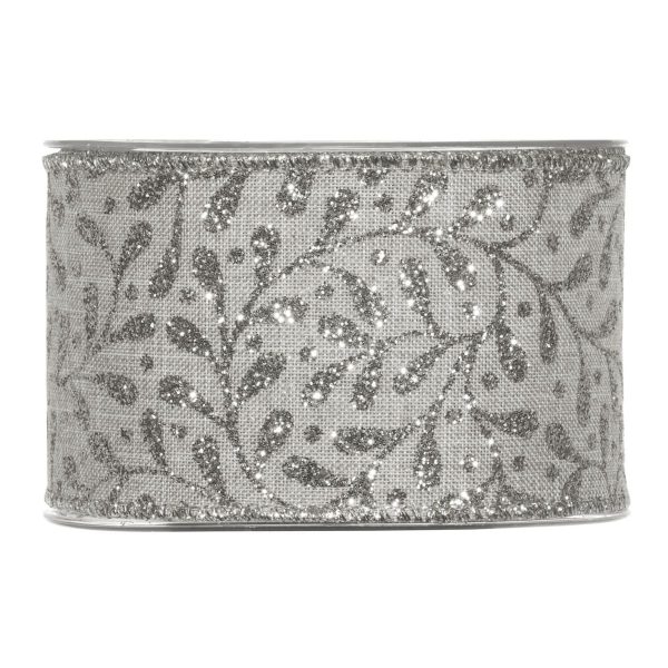 NASTRO DECORO 63MM 10 MT GLITTER ARGENTO