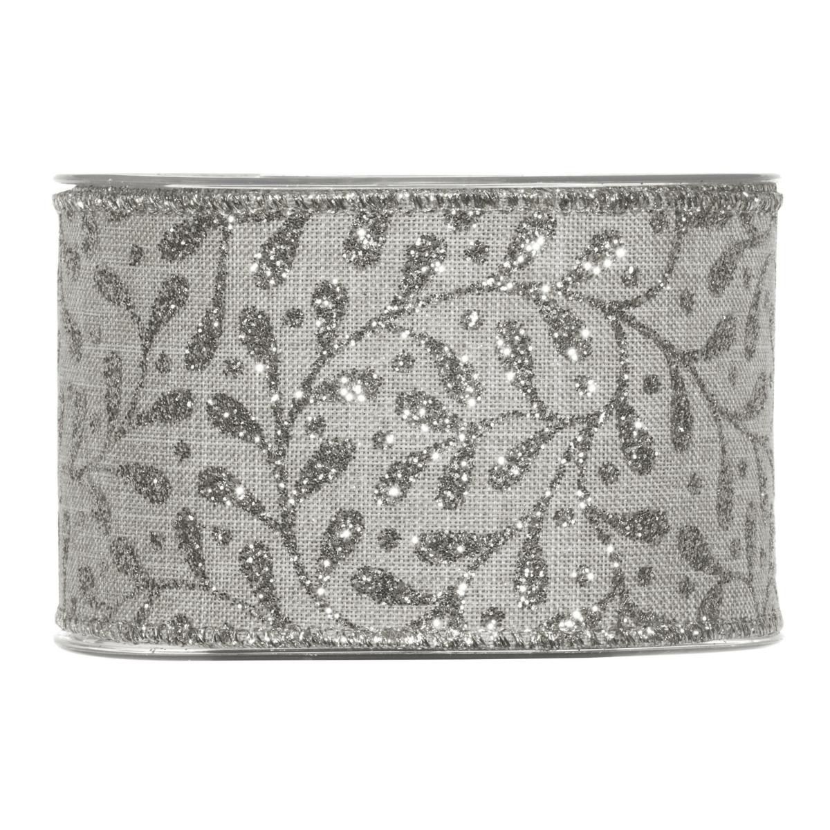 NASTRO DECORO 63MM 10 MT GLITTER ARGENTO NASTRO DECORO 63MM 10 MT GLITTER ARGENTO