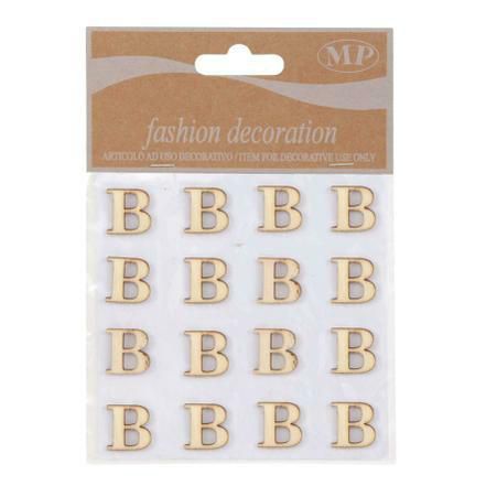 SET 16 LETTERE LEGNO 10X10 CM STICKERS NATURALE
