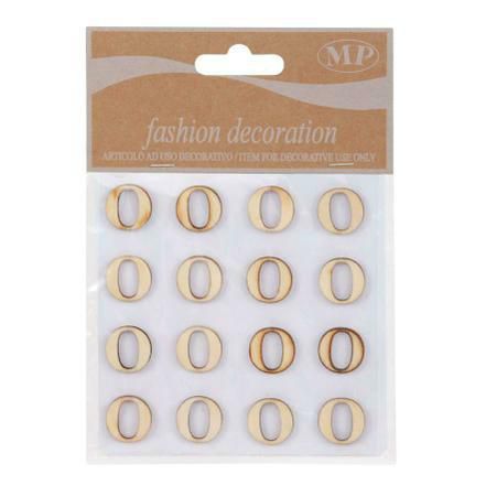 SET 16 LETTERE LEGNO 10X10 CM STICKERS NATURALE