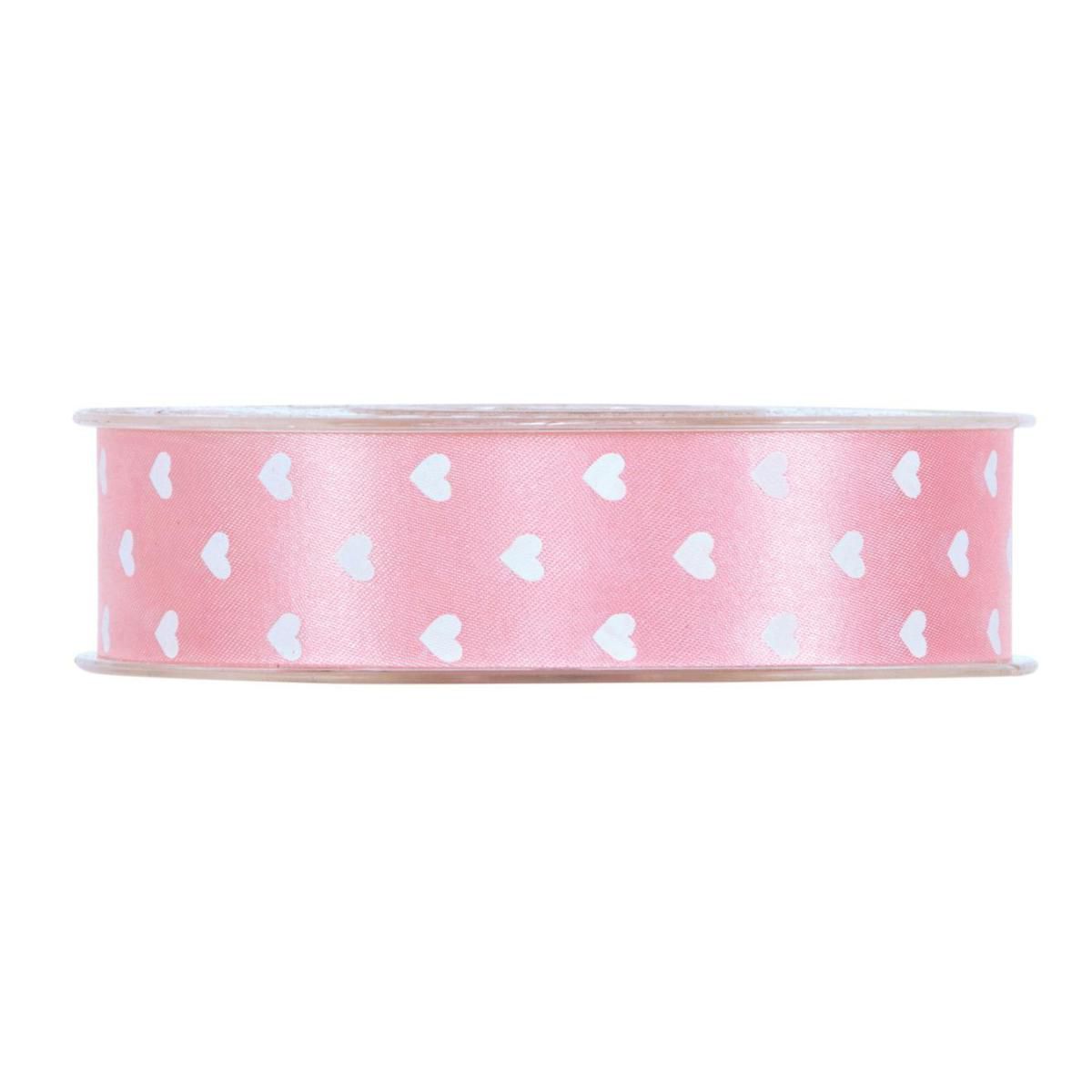 NASTRO RASO 25MM 45MT -CUORI- ROSA/BIANCO NASTRO RASO 25MM 45MT -CUORI- ROSA/BIANCO