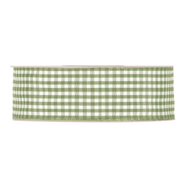 NASTRO VICHY 25MM 20MT VERDE OLIVA/BIANCO