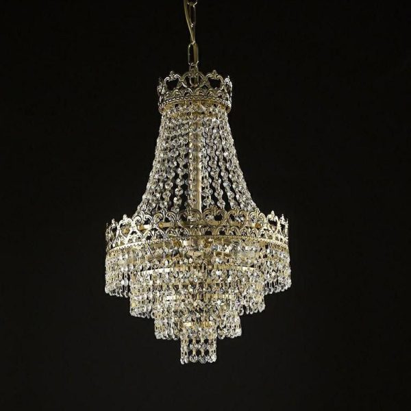 LAMPADARIO VETRO IMPEROD.35 CM H.50 CM ORO LAMPADARIO VETRO IMPEROD.35 CM H.50 CM ORO