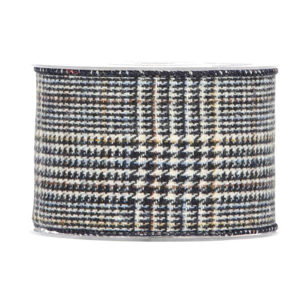 NASTRO TARTAN -OLIVIA- 63MM 10MT NERO/BEIGE