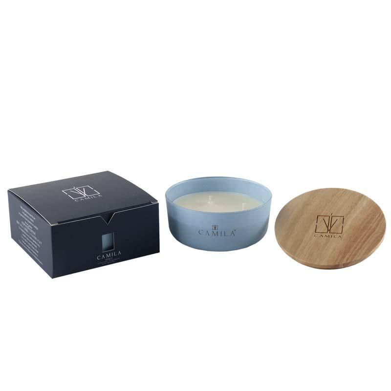 CANDELA PROFUMATA D.11 H.4,5 CM GR.170 -VANIGLIA- BLU AVIO