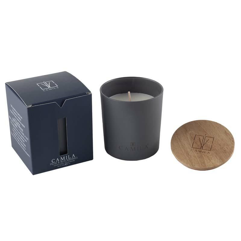 CANDELA PROFUMATA D.9 H.9 CM GR.200 -MUSCHIO E MORE- GRIGIO