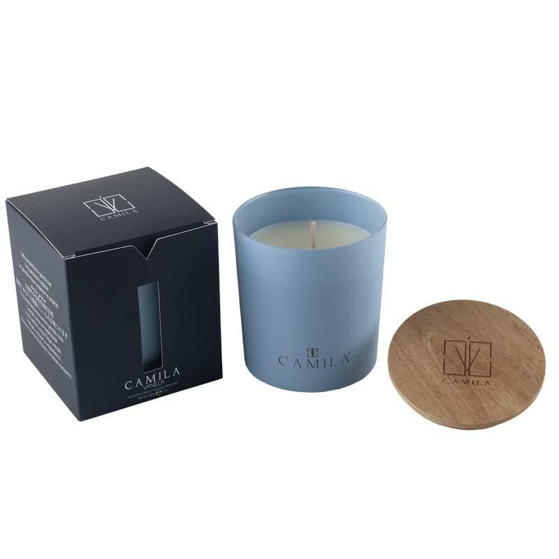 CANDELA PROFUMATA D.9 H.9 CM GR.200 -VANIGLIA- BLU AVIO