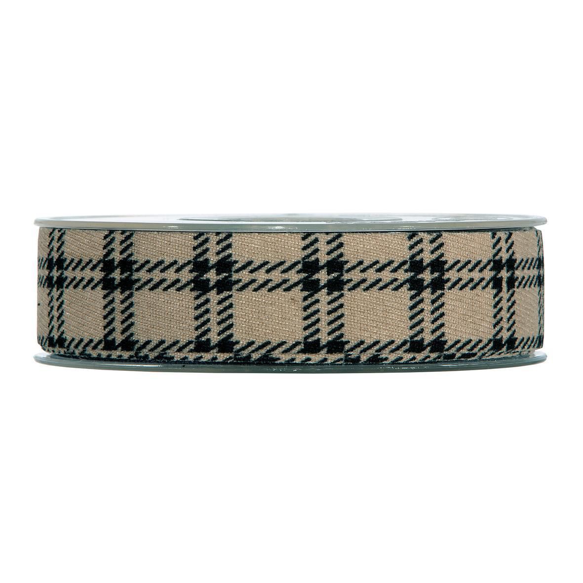 NASTRO TARTAN -PEEBLES-25MM 15MT TORTORA/NERO NASTRO TARTAN -PEEBLES-25MM 15MT TORTORA/NERO