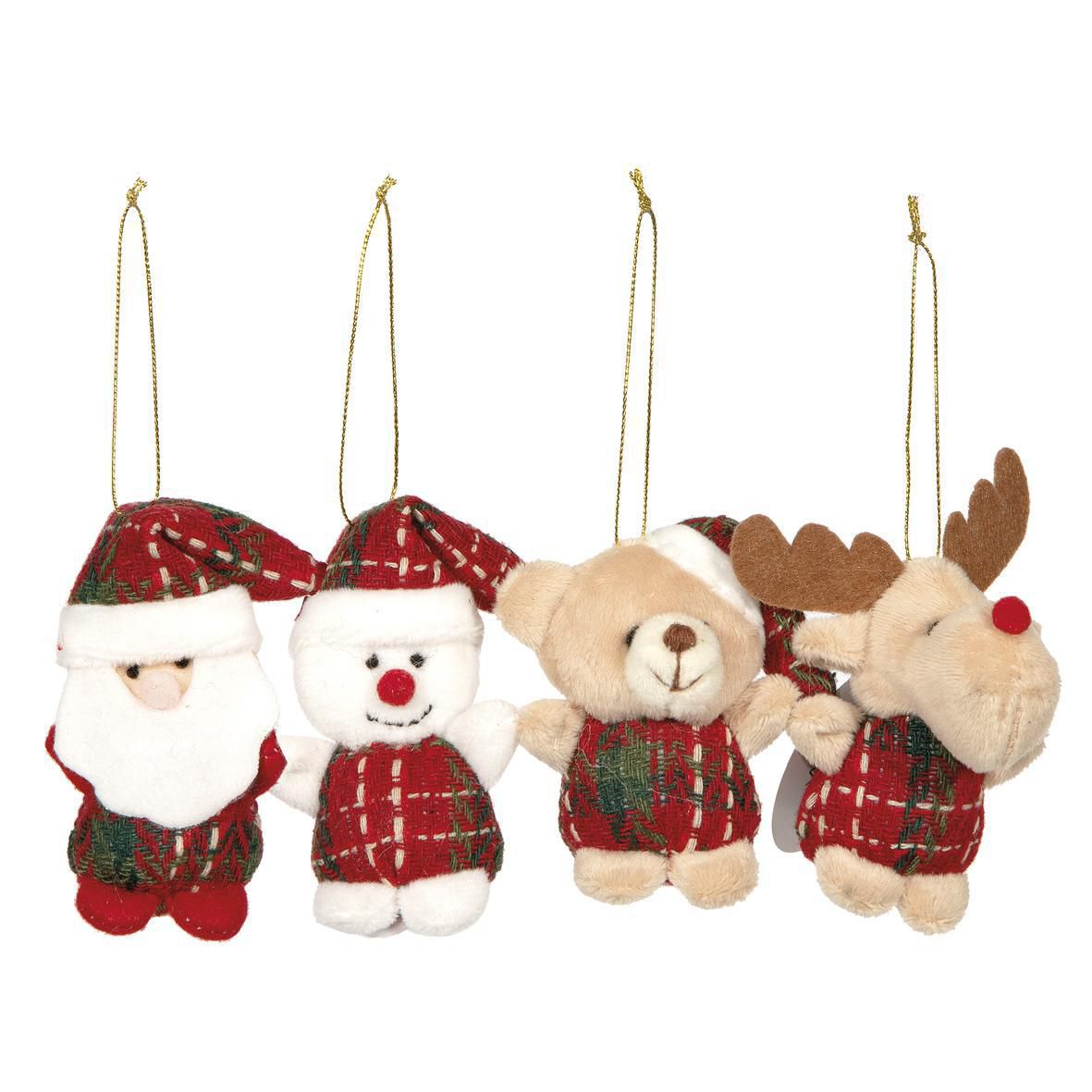 SET 12 PELUCHE NATALIZIH.8 CM ROSSO/VERDE/BIANCO/BEIGE SET 12 PELUCHE NATALIZIH.8 CM ROSSO/VERDE/BIANCO/BEIGE