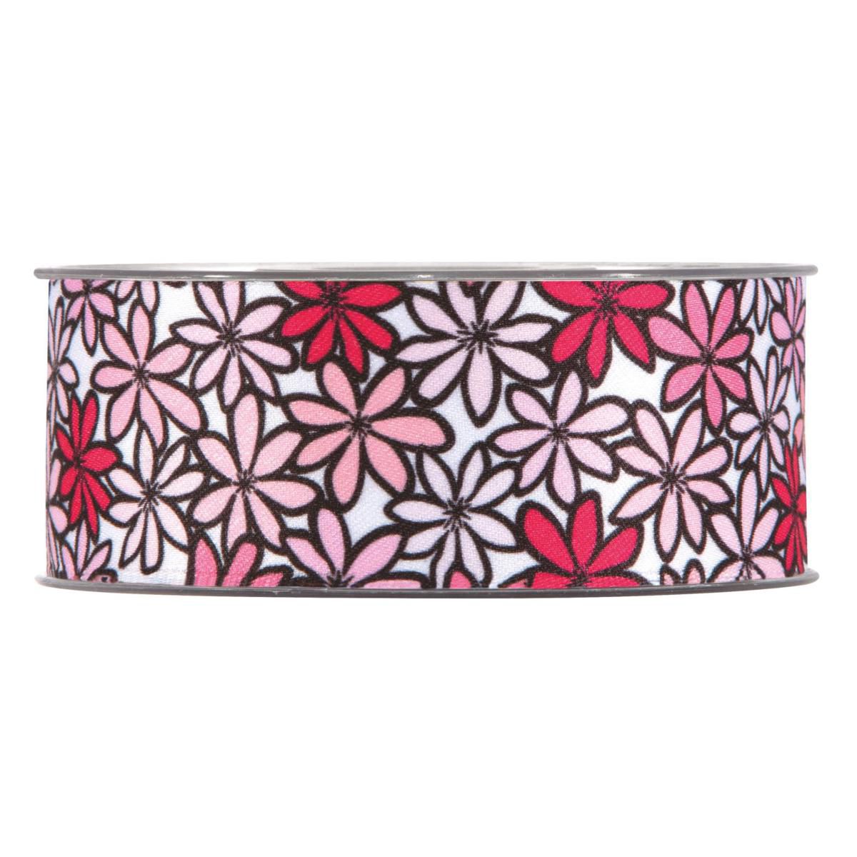 NASTRO 40MM 15MT -LES FLEURS- FUXIA