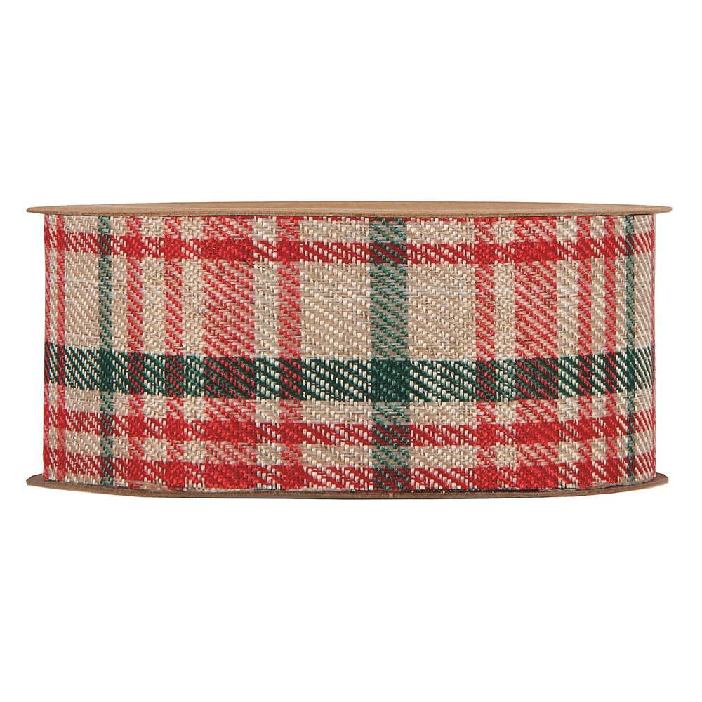 NASTRO TARTAN 40MM 10MTBEIGE/ROSSO/VERDE