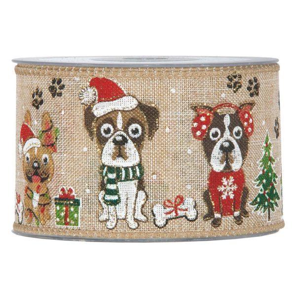 NASTRO CAGNOLINI 63MM 10MT PANNA/ROSSO/VERDE