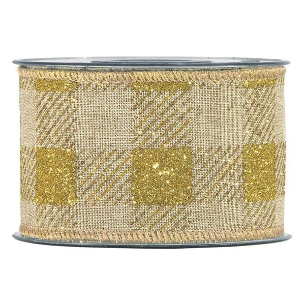 NASTRO TARTAN 63MM 10MTNATURALE/ORO NASTRO TARTAN 63MM 10MTNATURALE/ORO