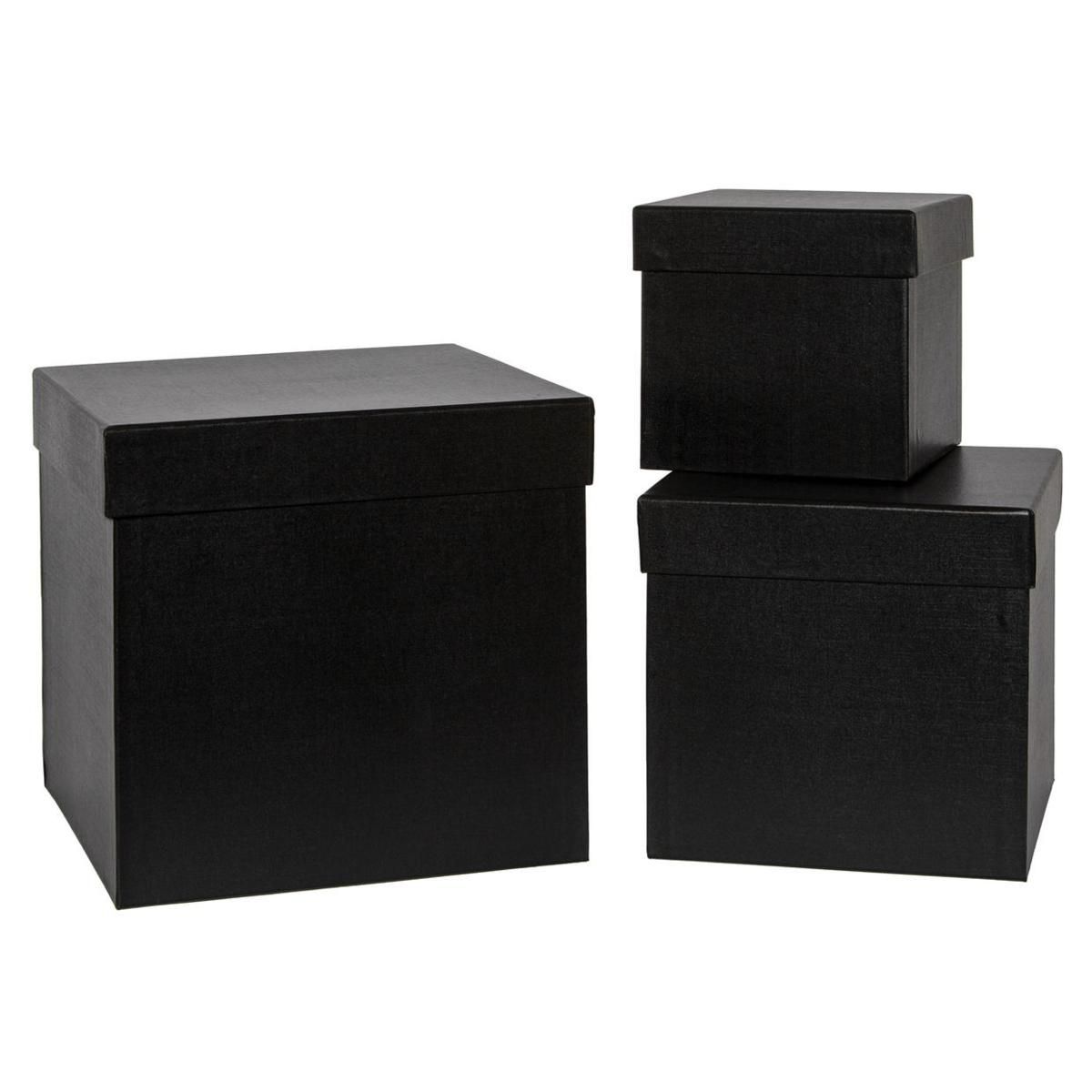 SET 3 SCATOLE CARTONE 15X15/20X20/25X25 CM H.15-20-25 CM NERO SET 3 SCATOLE CARTONE 15X15/20X20/25X25 CM H.15-20-25 CM NERO
