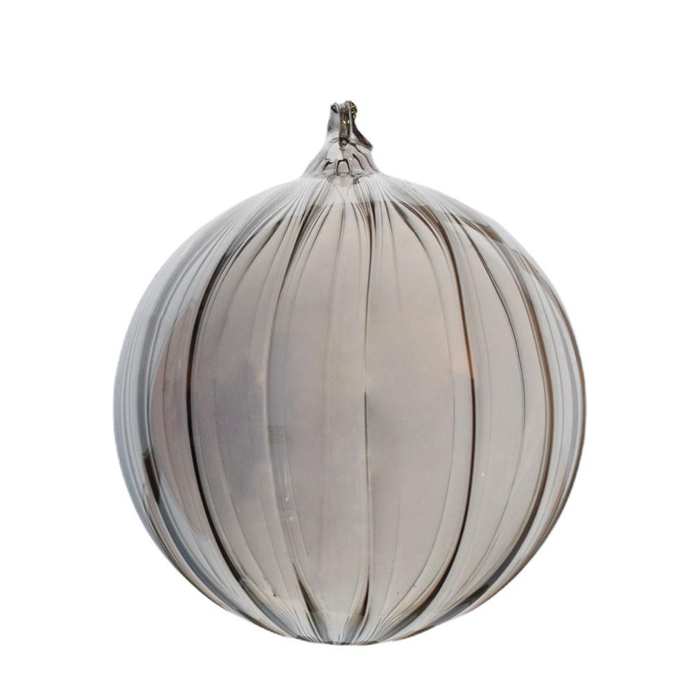 SFERA VETRO MM.120 FESTONATA LUC. GRIGIO