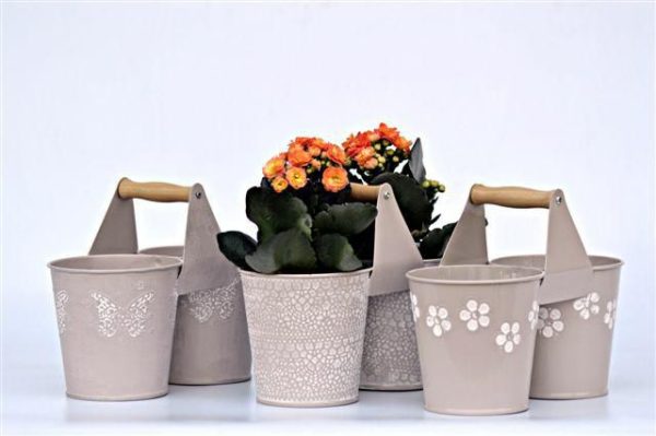 SET 3 VASI DOPPIO ZINCOD11 DECO C/M. 22X17 ASS. TORTORA