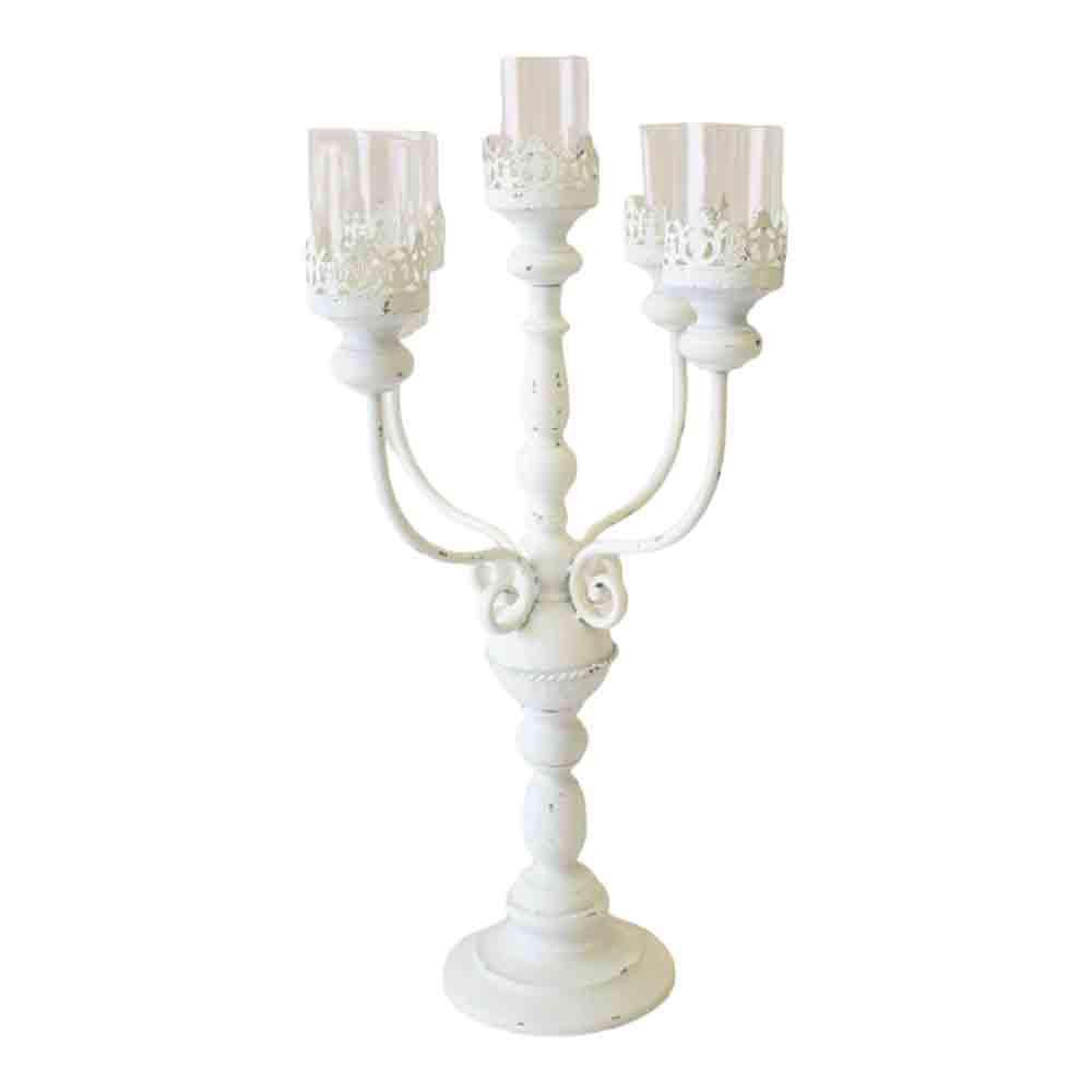 CANDELABRO MET.5 FUOCHIC/VETRO 36X70 CM BIANCO CANDELABRO MET.5 FUOCHIC/VETRO 36X70 CM BIANCO
