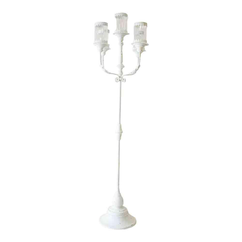 CANDELABRO DA TERRA MET.5FUOCHI C/VETRO 60X182 BIANCO CANDELABRO DA TERRA MET.5FUOCHI C/VETRO 60X182 BIANCO