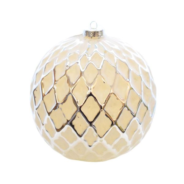 SFERA VETRO MM.150 -BRUSHED- BIANCO/ARGENTO SFERA VETRO MM.150 -BRUSHED- BIANCO/ARGENTO