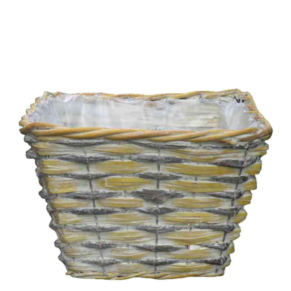 CESTO VIM. QUAD. 21X21X18 GIALLO