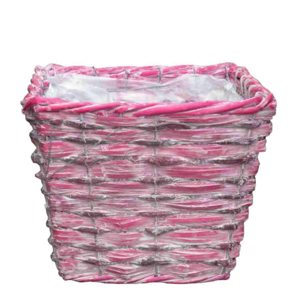 CESTO VIM. QUAD. 21X21X18 ROSA