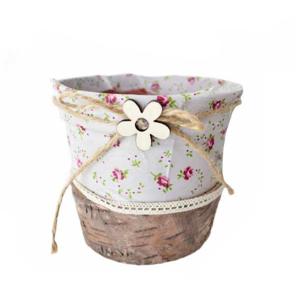 VASO C/TESSUTO FIORELLINI D15 H13 CM BIANCO VASO C/TESSUTO FIORELLINI D15 H13 CM BIANCO