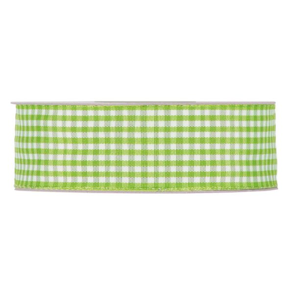 NASTRO VICHY 25MM 20MT VERDE MELA/BIANCO