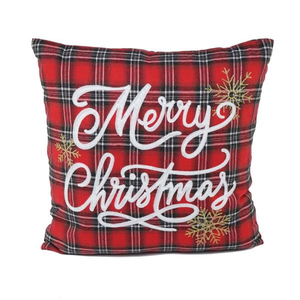 CUSCINO POLIESTERE TARTAN MERRY CHRISTMAS 43X43 CM VERDE/ROSSO CUSCINO POLIESTERE TARTAN MERRY CHRISTMAS 43X43 CM VERDE/ROSSO