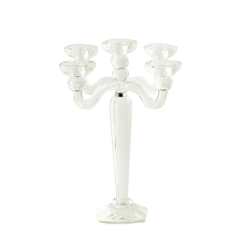 CANDELABRO CRISTALLO 5 FUOCHI 32,5X32,5 CM H.39,8 CM