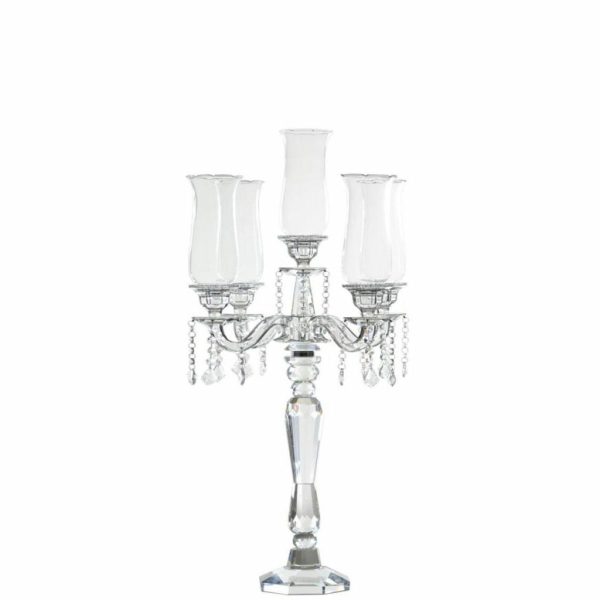 CANDELABRO CRISTALLO 5 FUOCHI C/GOCCE PENDENTI 43X43 CM H.90 CM CANDELABRO CRISTALLO 5 FUOCHI C/GOCCE PENDENTI 43X43 CM H.90 CM