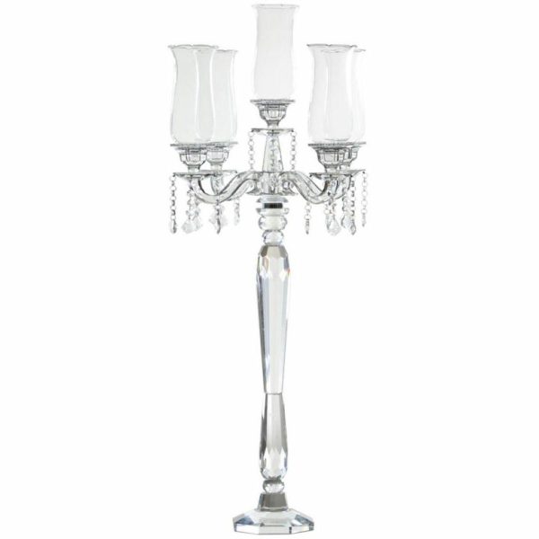 CANDELABRO CRISTALLO 5 FUOCHI C/GOCCE PENDENTI 43X43 CM H.114 CM CANDELABRO CRISTALLO 5 FUOCHI C/GOCCE PENDENTI 43X43 CM H.114 CM