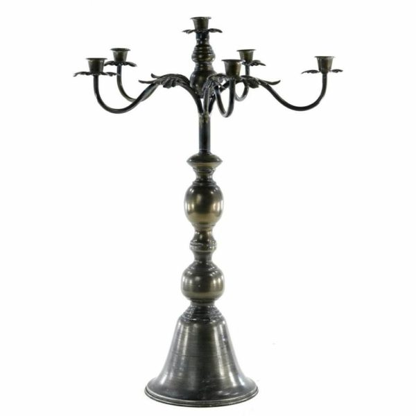CANDELABRO METALLO 6 FUOCHI 43X43X61 CM NERO/ORO ANTICATO CANDELABRO METALLO 6 FUOCHI 43X43X61 CM NERO/ORO ANTICATO