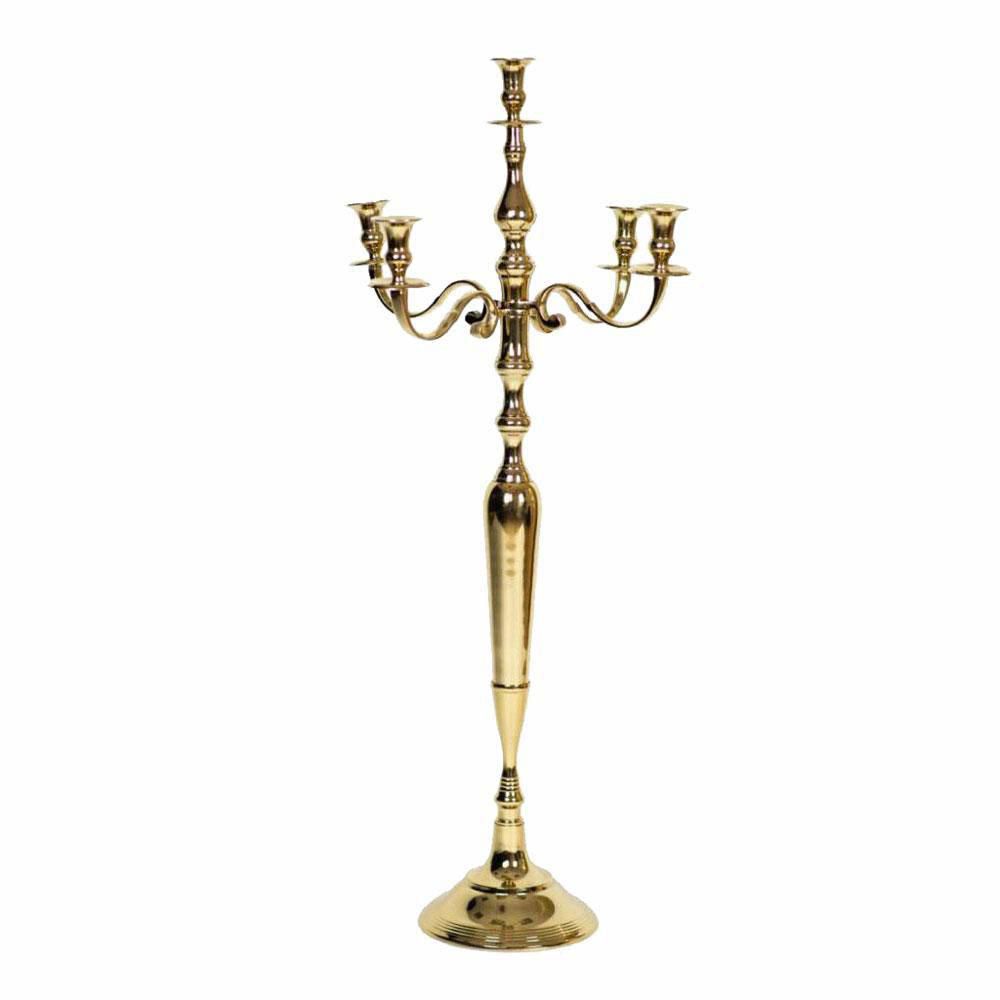 CANDELABRO ALLUMINIO 5 FUOCHI H.100 CM ORO CANDELABRO ALLUMINIO 5 FUOCHI H.100 CM ORO