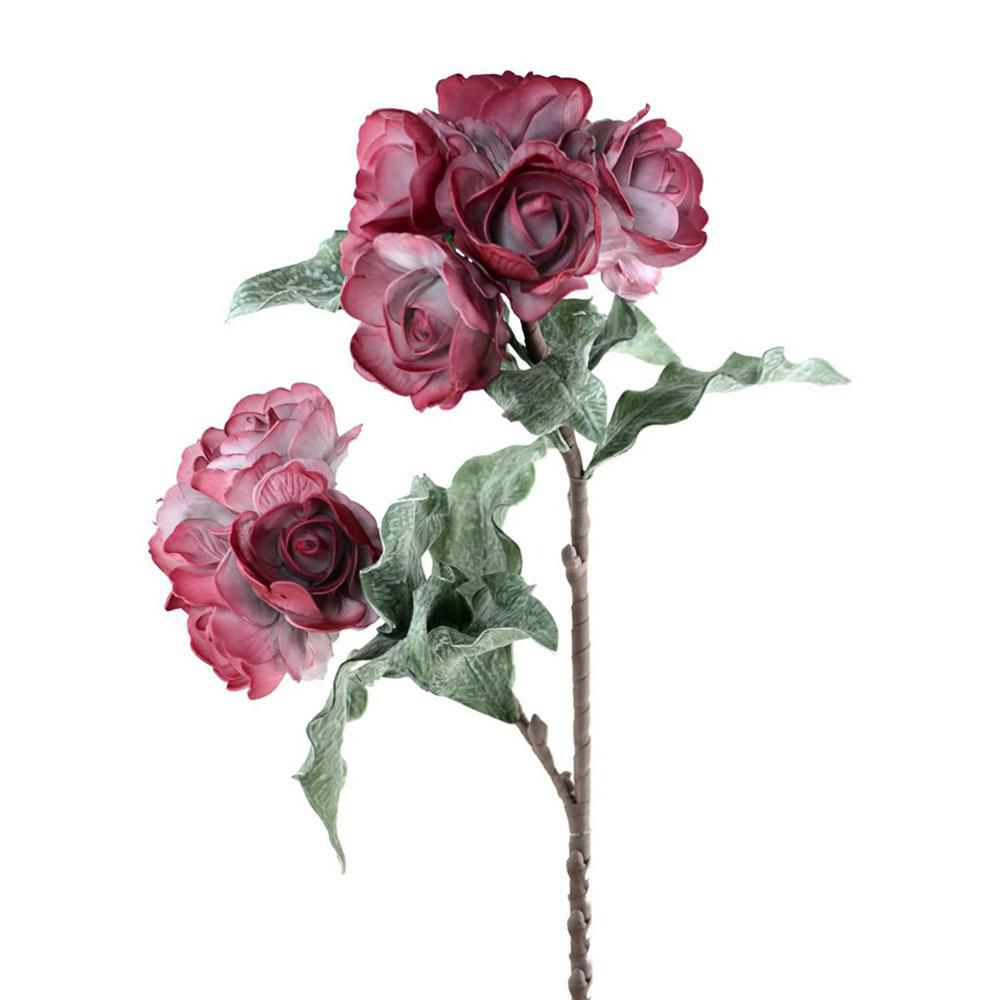 RAMO ROSE FOAM 11 FIORI9 FOGLIE 80 CM ROSA SCURO RAMO ROSE FOAM 11 FIORI9 FOGLIE 80 CM ROSA SCURO