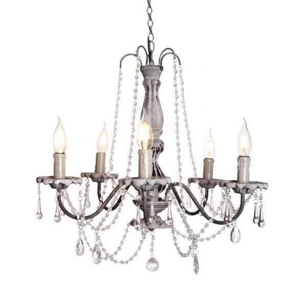 LAMPADARIO METALLO/ACRILICO 5 FUOCHI 58,5X56X47 CM GRIGIO LAMPADARIO METALLO/ACRILICO 5 FUOCHI 58,5X56X47 CM GRIGIO