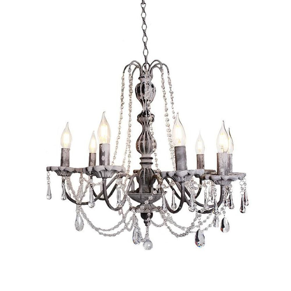 LAMPADARIO METALLO/ACRILICO 8 FUOCHI 65X65X54 CM GRIGIO LAMPADARIO METALLO/ACRILICO 8 FUOCHI 65X65X54 CM GRIGIO