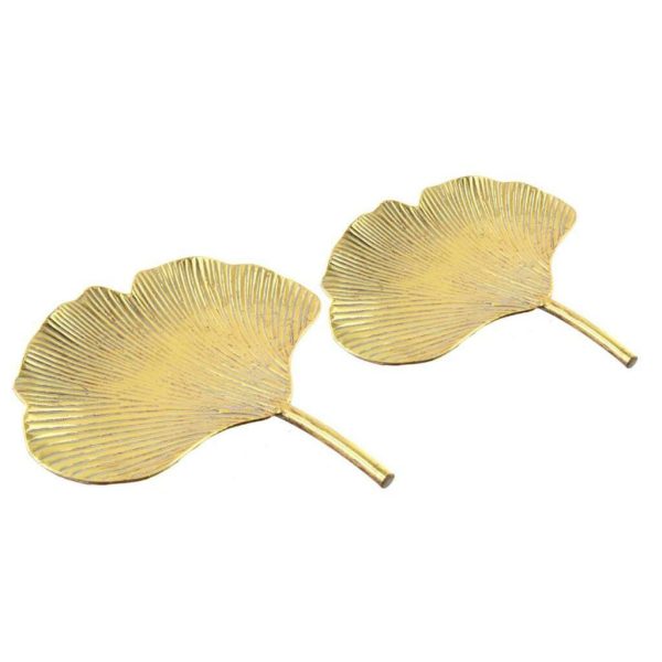 SET 2 VASSOI METALLO -FOGLIE-47,5X44,5X5,5 CM/39X37,5X5,5 CM ORO SET 2 VASSOI METALLO -FOGLIE-47,5X44,5X5,5 CM/39X37,5X5,5 CM ORO