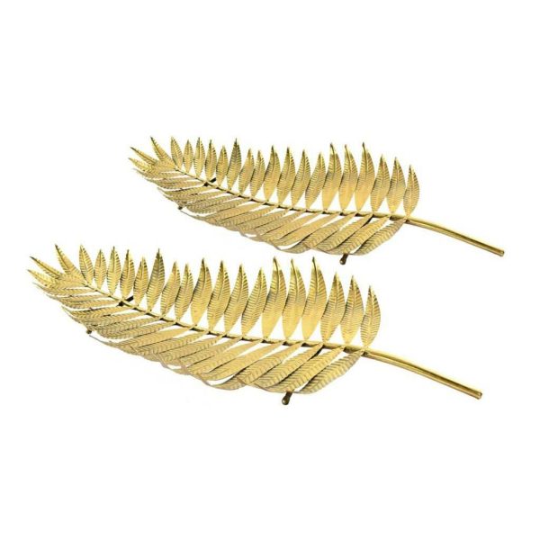 SET 2 VASSOI METALLO -FOGLIE- 92X40X9,5 CM/ 79X33,5X8,5 CM ORO SET 2 VASSOI METALLO -FOGLIE- 92X40X9,5 CM/ 79X33,5X8,5 CM ORO